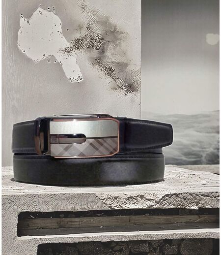 Ceinture homme cuir noir - Boucle automatique - Sophistication et confort