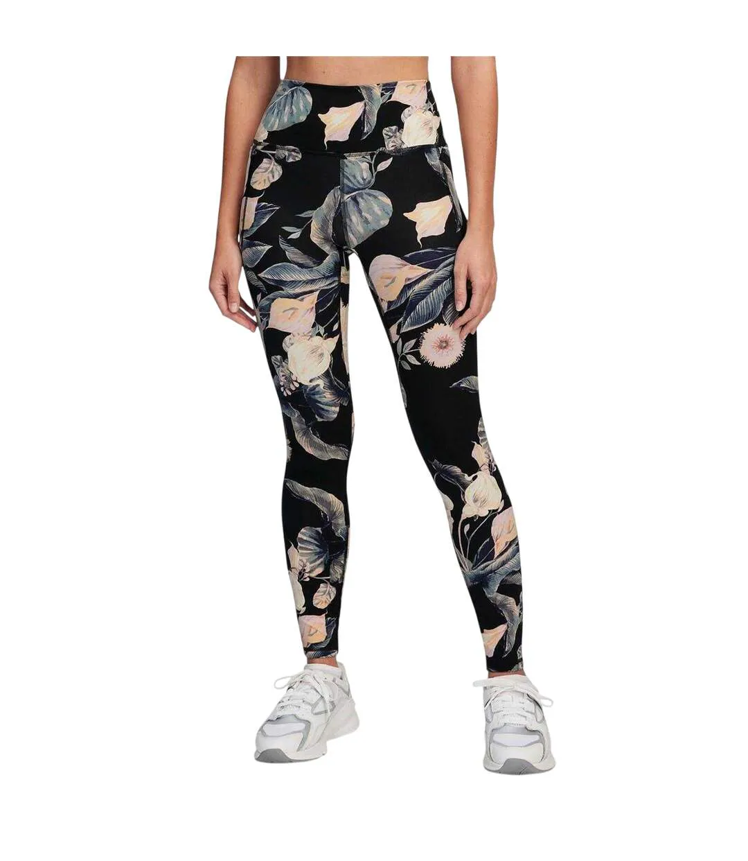 Womens/ladies Meridian Floral Pattern Leggings Black Under Armour-2