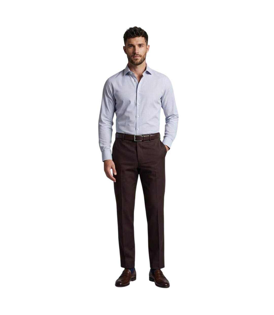 Mens Regular Formal Trousers Burgundy Ted Baker-1