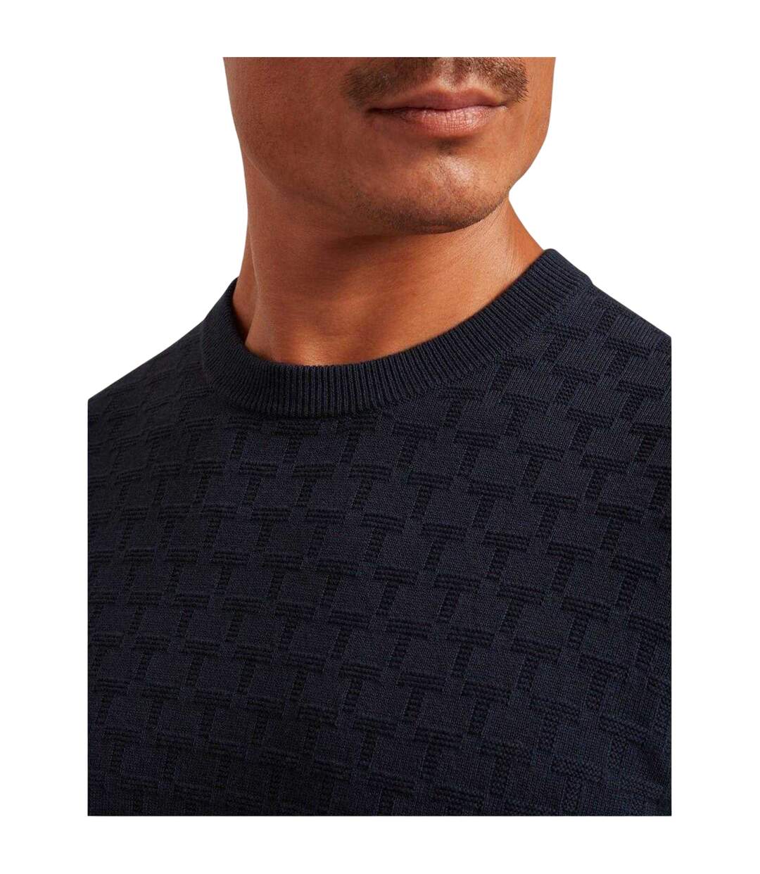 Pull Motif/style Points De Couture Homme Bleu Marine Ted Baker-4