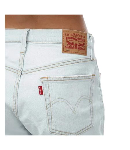 Womens/ladies 501 Mid Thigh Shorts Light Blue Levis