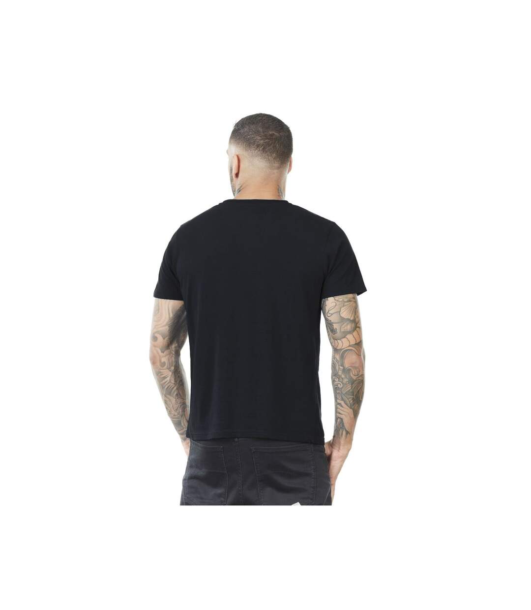 T-shirt Col rond homme First Noir Print Blanc Vondutch-2