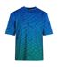 Unisex Adult All-over Print Sports T-shirt Peacock Blue Off White-1