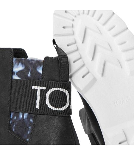 Womens/ladies Logo Leather Low Cut Boots Black Toms