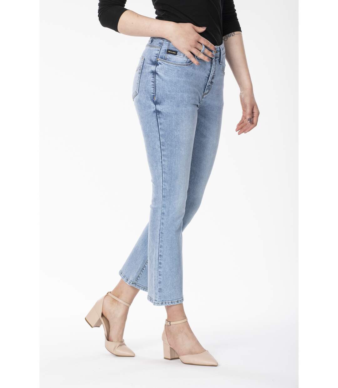 Jeans coupe slim trompette ELEN BLEU