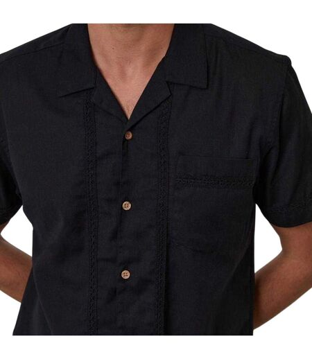 Chemise Manches Courtes Motif/style Bord En Crochet Homme Noir Threadbare