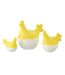 Lot de 3 Statuettes Coq Extérieur Alfredo 20cm Jaune & Blanc-1