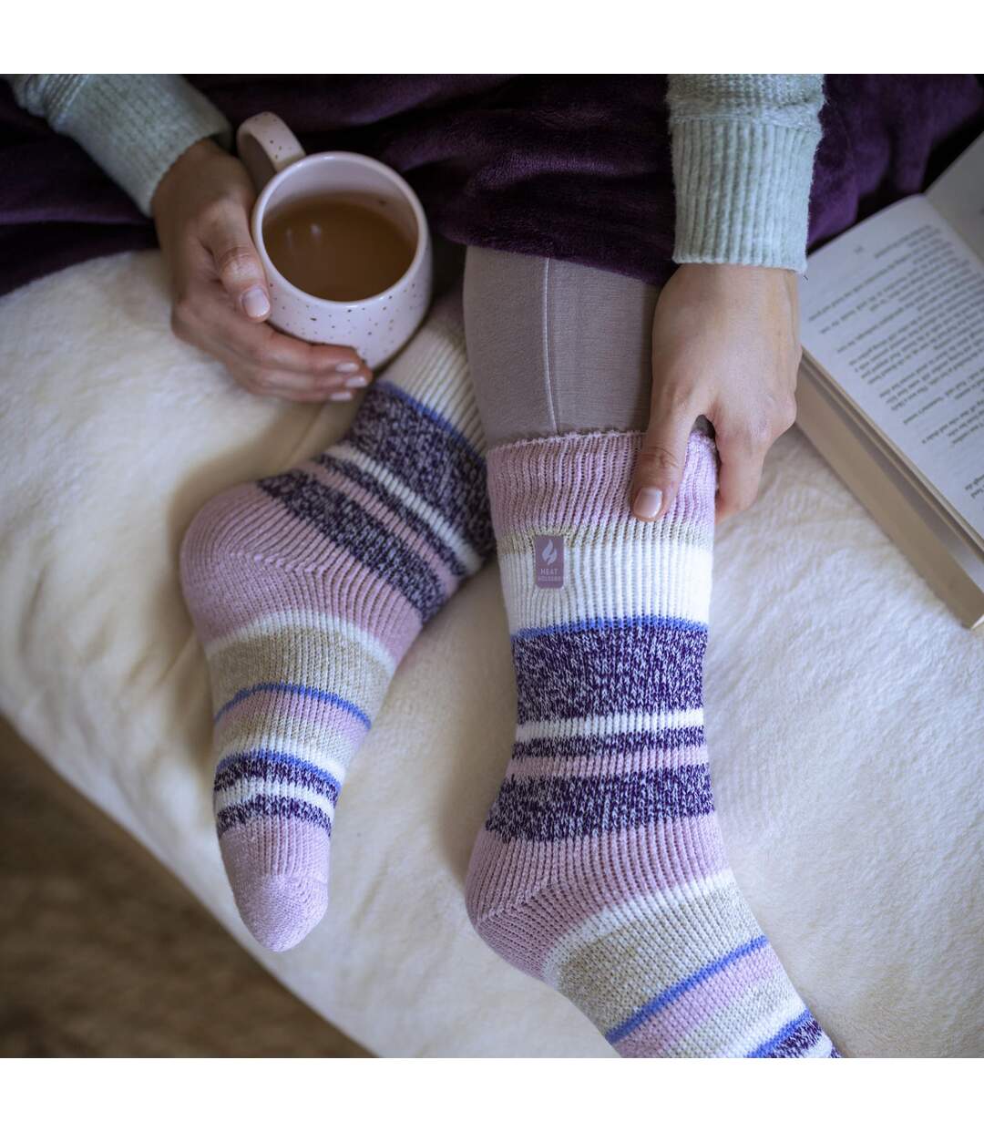 Heat Holders - Chaussettes thermiques à rayures variées pour dames - Cherith-4