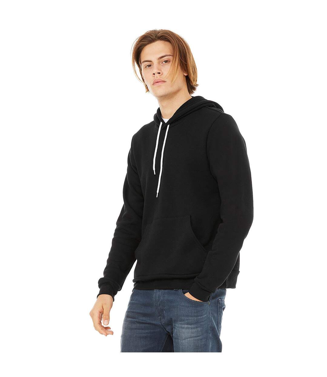 Sweatshirt polaire à capuche unisexe noir Bella + Canvas