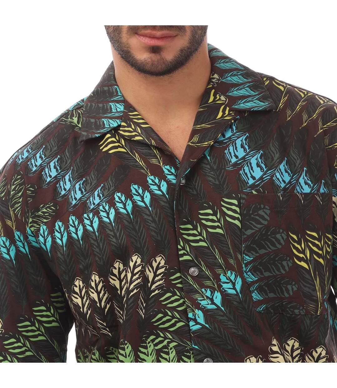Mens Feather All-over Print Shirt Brown Marcelo Burlon-3