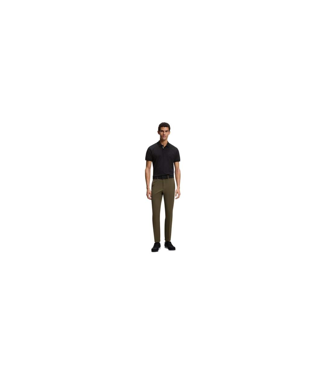 Mens Pique Polo Shirt Black Boss-1