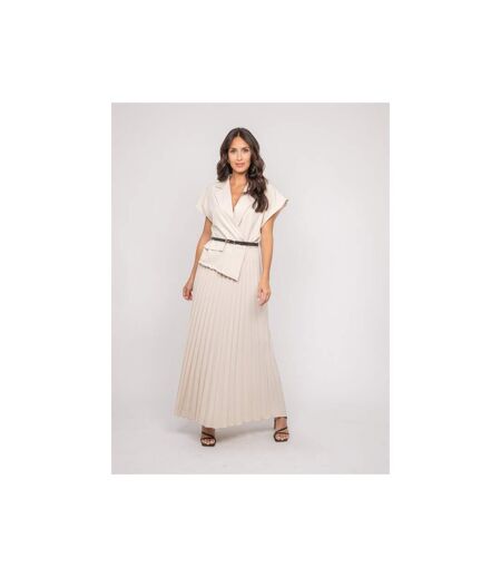 Robe longue plissée avec ceinture INARA - Dona X Lisa