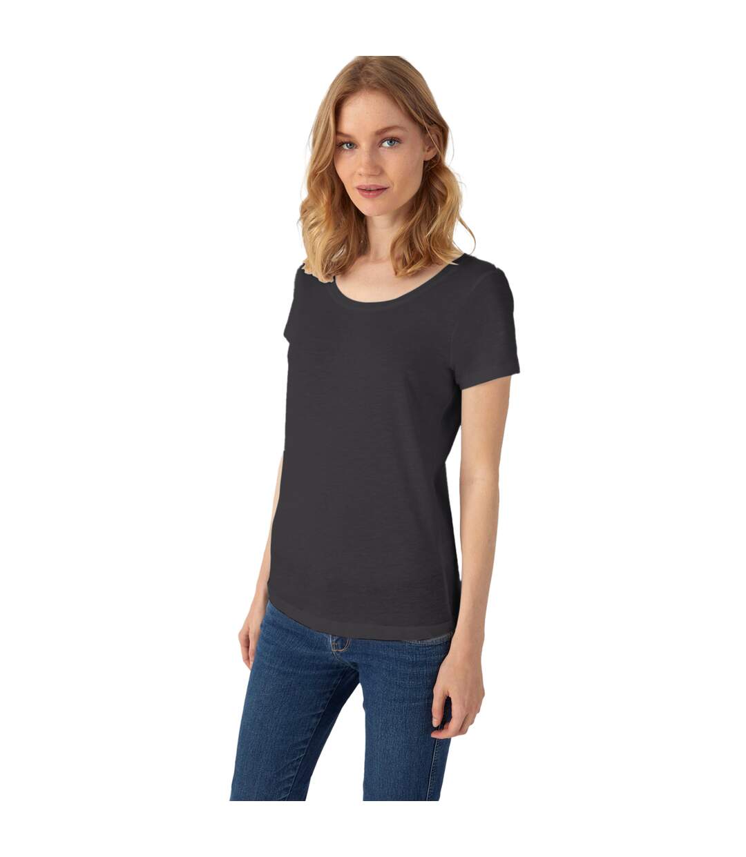 T-shirt en coton bio femme noir B&C Favourite