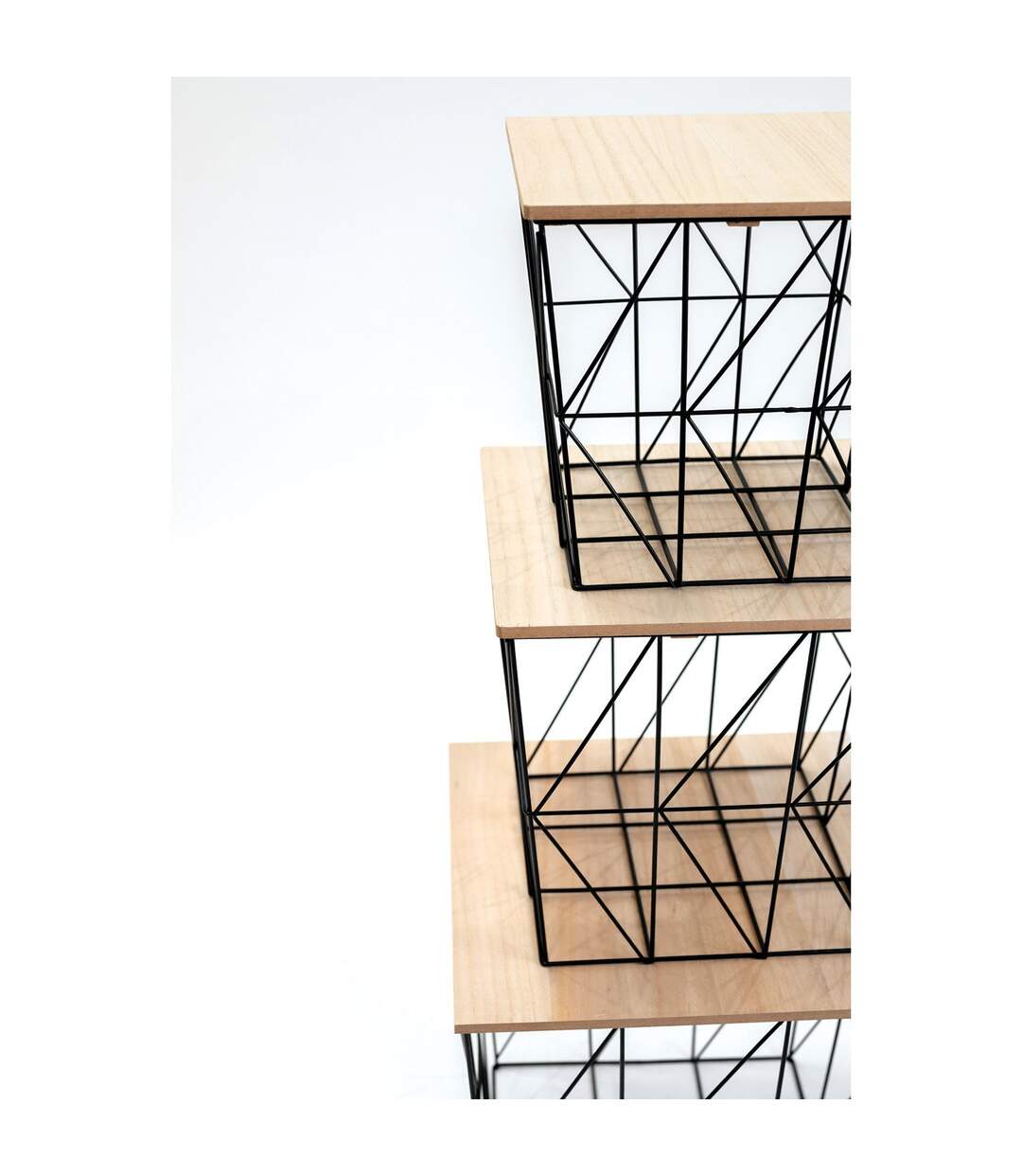 Lot de 3 tables d'appoint ou tables gigogne en MDF et Métal-3
