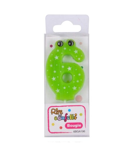 Bougie d'Anniversaire Chiffre 6 5cm Vert