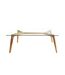 Table basse rectangulaire design bois et verre Alexia - L. 110 x H. 45 cm - Beige-1