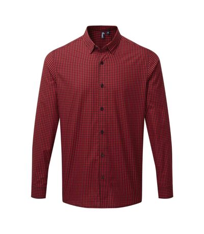 Premier Mens Maxton Check Shirt à manches longues (Noir / rouge) - UTPC3905