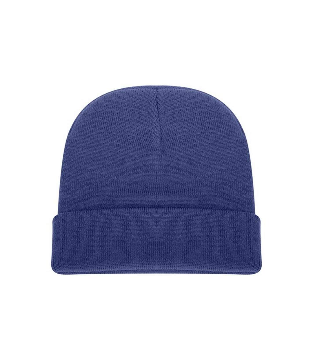 Bonnet tricoté avec revers mixte bleu roi Absolute Apparel-3