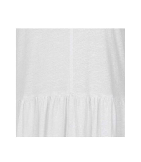 Womens/ladies Long Gathered Dress White Lazy Jacks