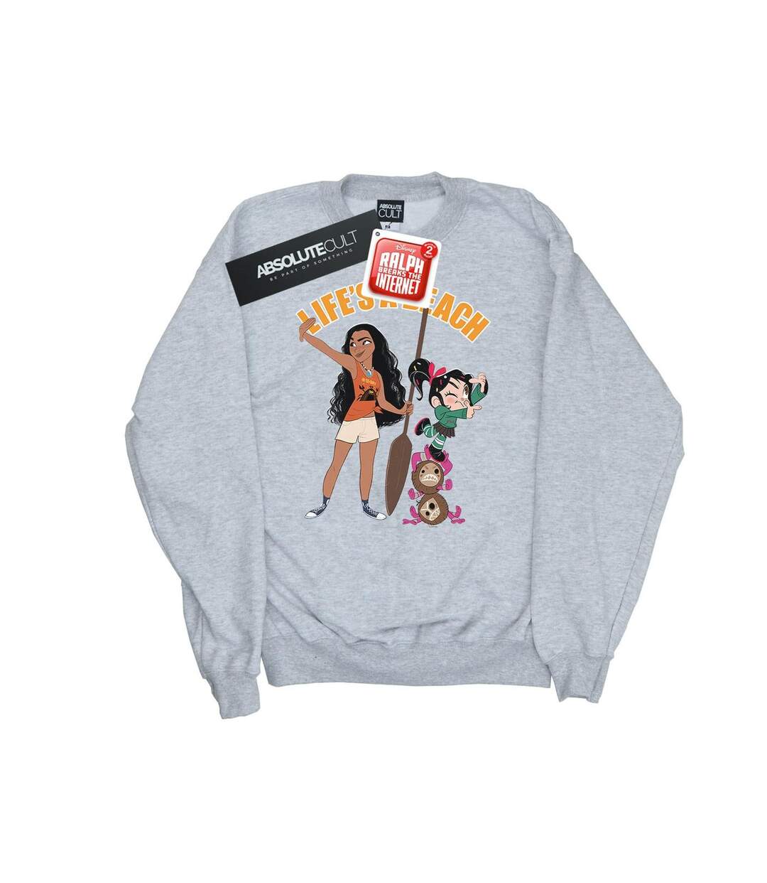Disney Sweatshirt Womens/Ladies Wreck It Ralph Moana And Vanellope (Gris sportif) - UTBI43207-1