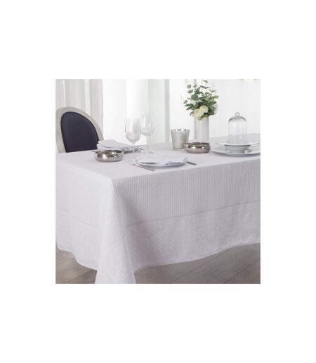 Nappe Jacquard Nid d'Abeille 140x240cm Blanc