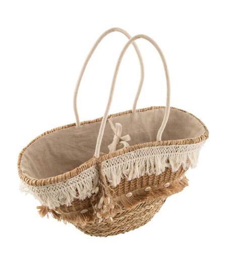 Panier de Plage Rotin Coquillages 48cm Naturel