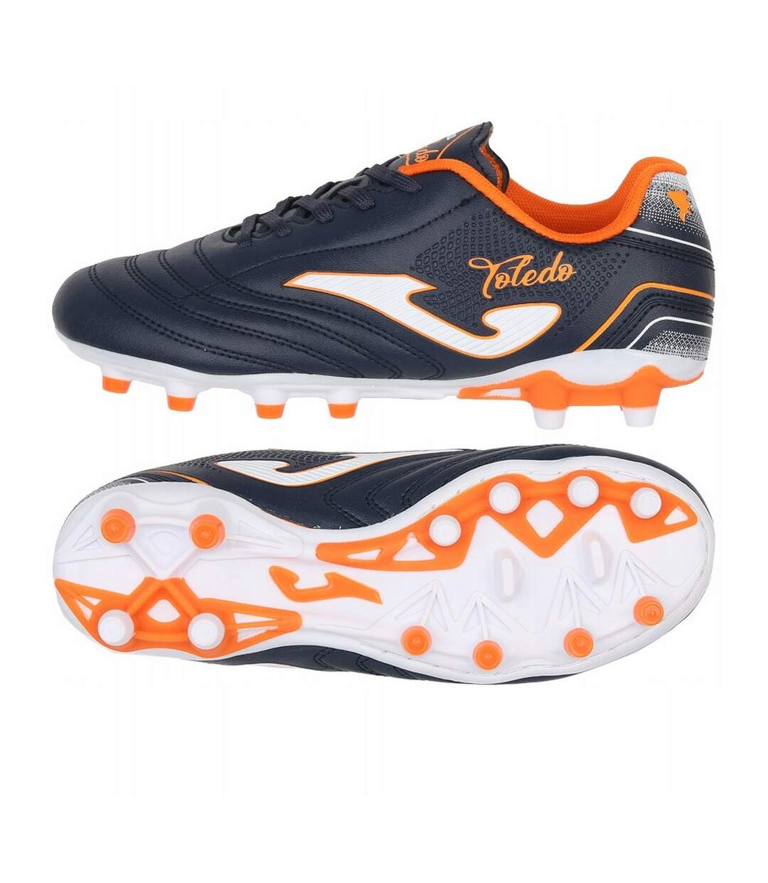 Childrens/kids Toledo 2503 Firm Ground Football Boots Navy Orange Joma-4