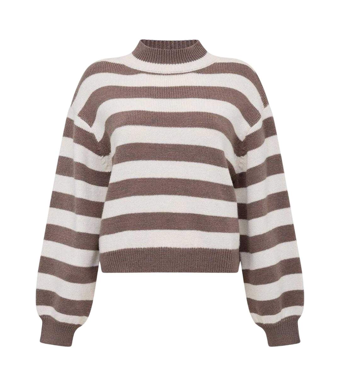 Womens/ladies Larisa Stripe Jumper Taupe Cream French Connection-2