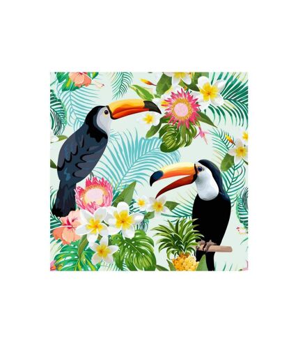 Paris Prix - Lot De 20 Serviettes En Papier tropical Birds 33x33cm Multicolore