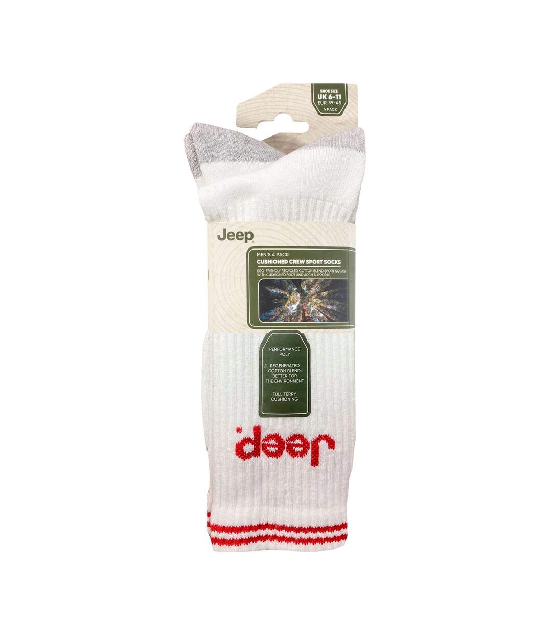 Men's Cushioned Crew Socks - 4 Pack Sport Running Socks-2