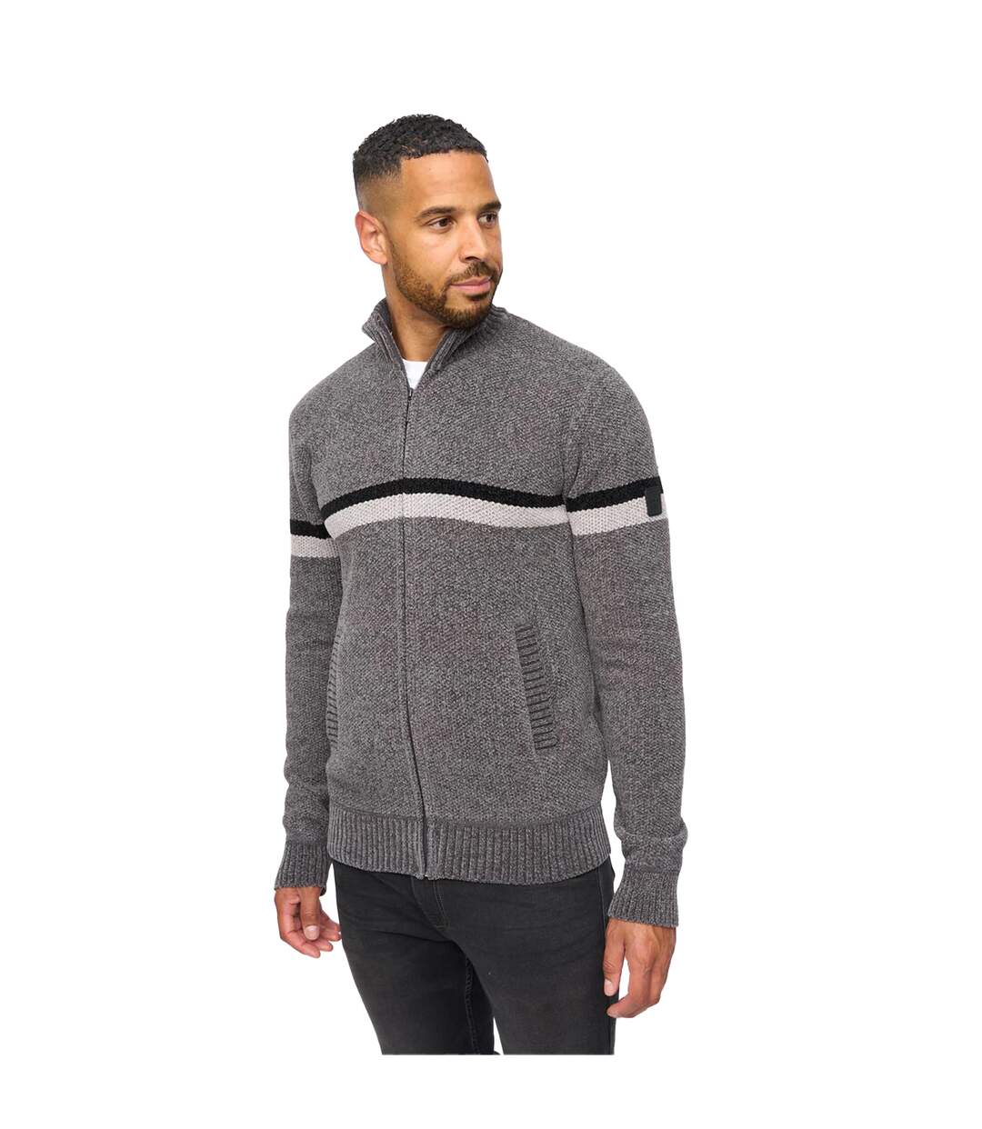 Pull Stampton Chenille Homme Gris Foncé Bewley & Ritch-2