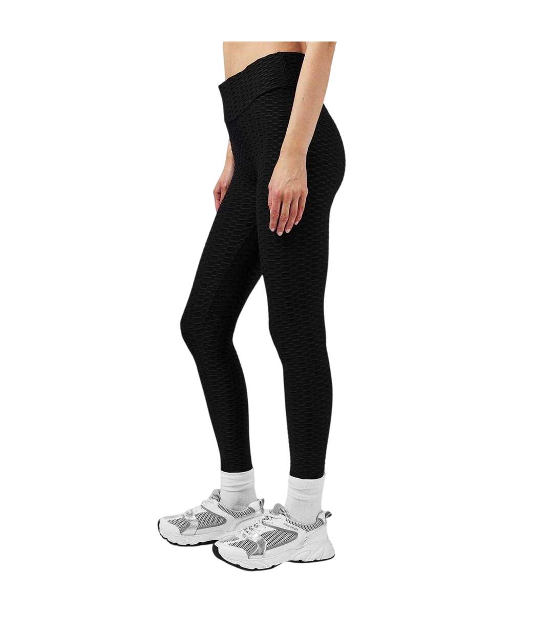 Legging Motif/style Alvéolé Femme Noir Miso-3
