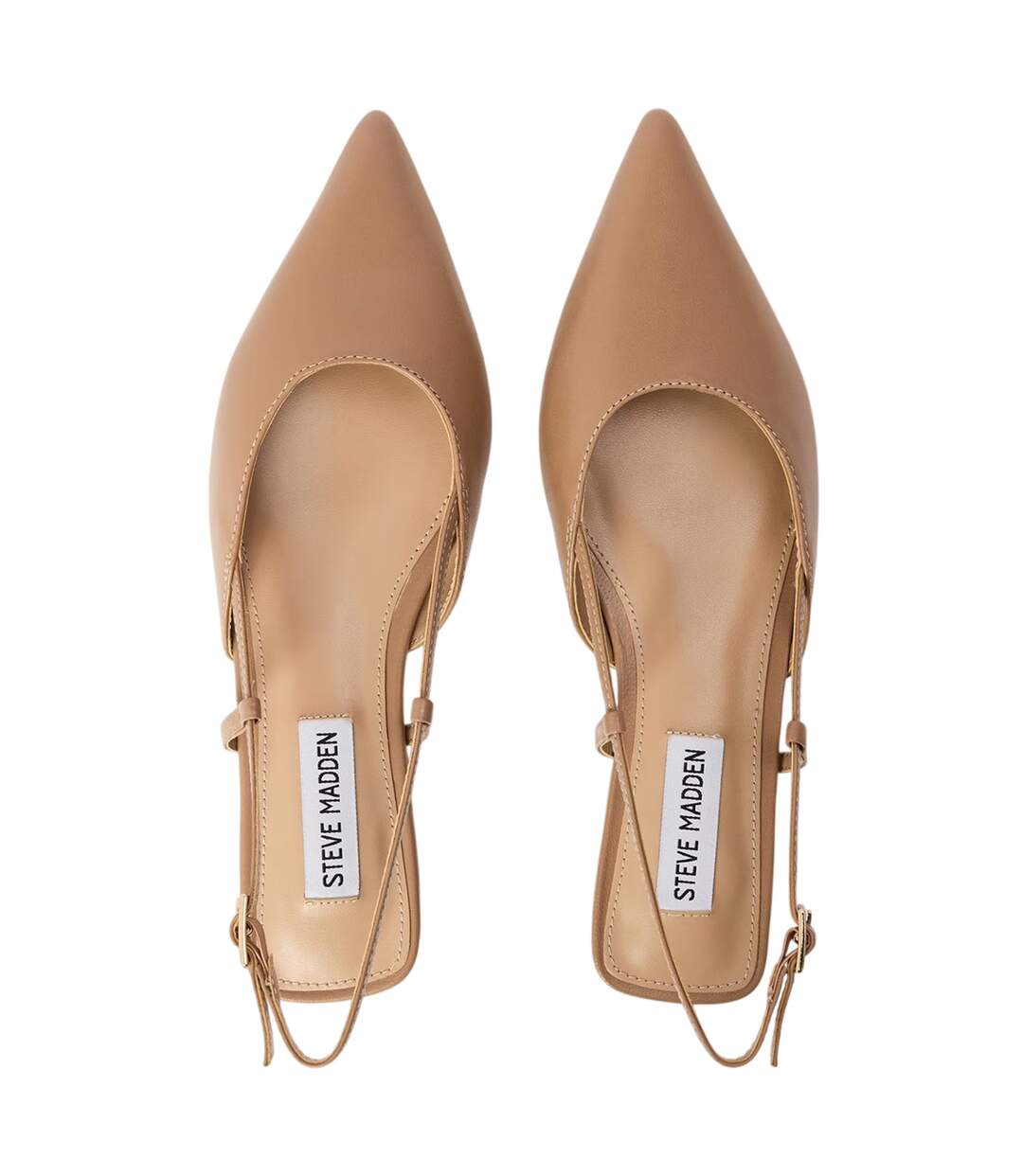 Womens/ladies Spencer Leather Sling Back Sandals Tan Steve Madden-3