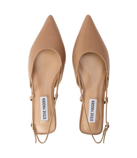 Womens/ladies Spencer Leather Sling Back Sandals Tan Steve Madden