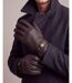 Isotoner Gants homme tactiles, en cuir de chèvre, doublé imitation micro-fourrure-2