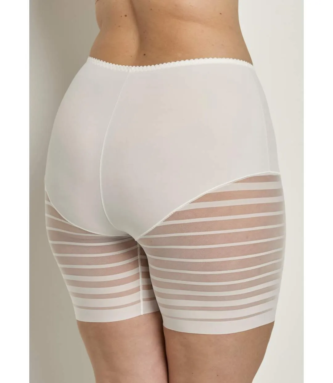 Shorty stretch taille haute tulle rayé-2
