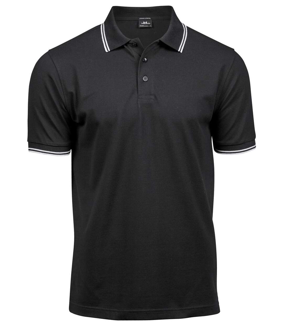 Polo homme Luxury Stripe Stretch - 1407 - noir - manches courtes-1