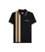 Mens Vertical Stripe Polo Shirt Black Nomad Lambretta-3