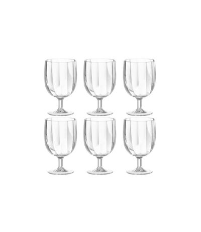 Lot de 6 Verres à Vin Réutilisable Plastique 31cl Transparent
