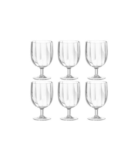 Lot de 6 Verres à Vin Réutilisable Plastique 31cl Transparent