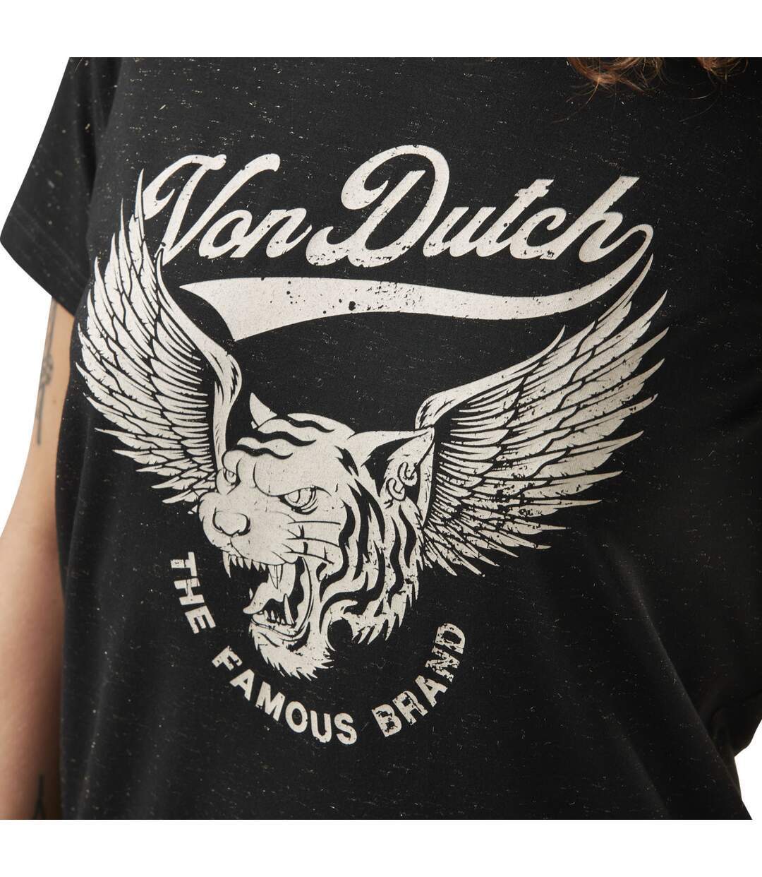 T-shirt femme col rond print devant Famous Vondutch