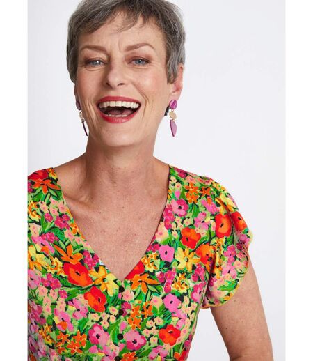 Robe courte volantée imprimé floral