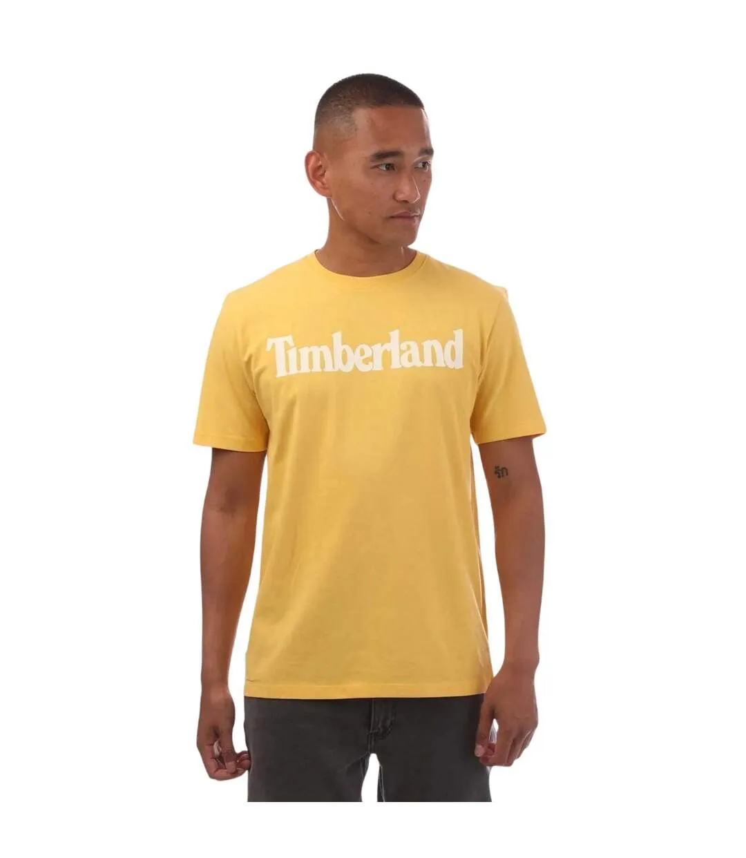 Mens Northwood Wordmark Cotton Crew Neck T-shirt Yellow Timberland-2