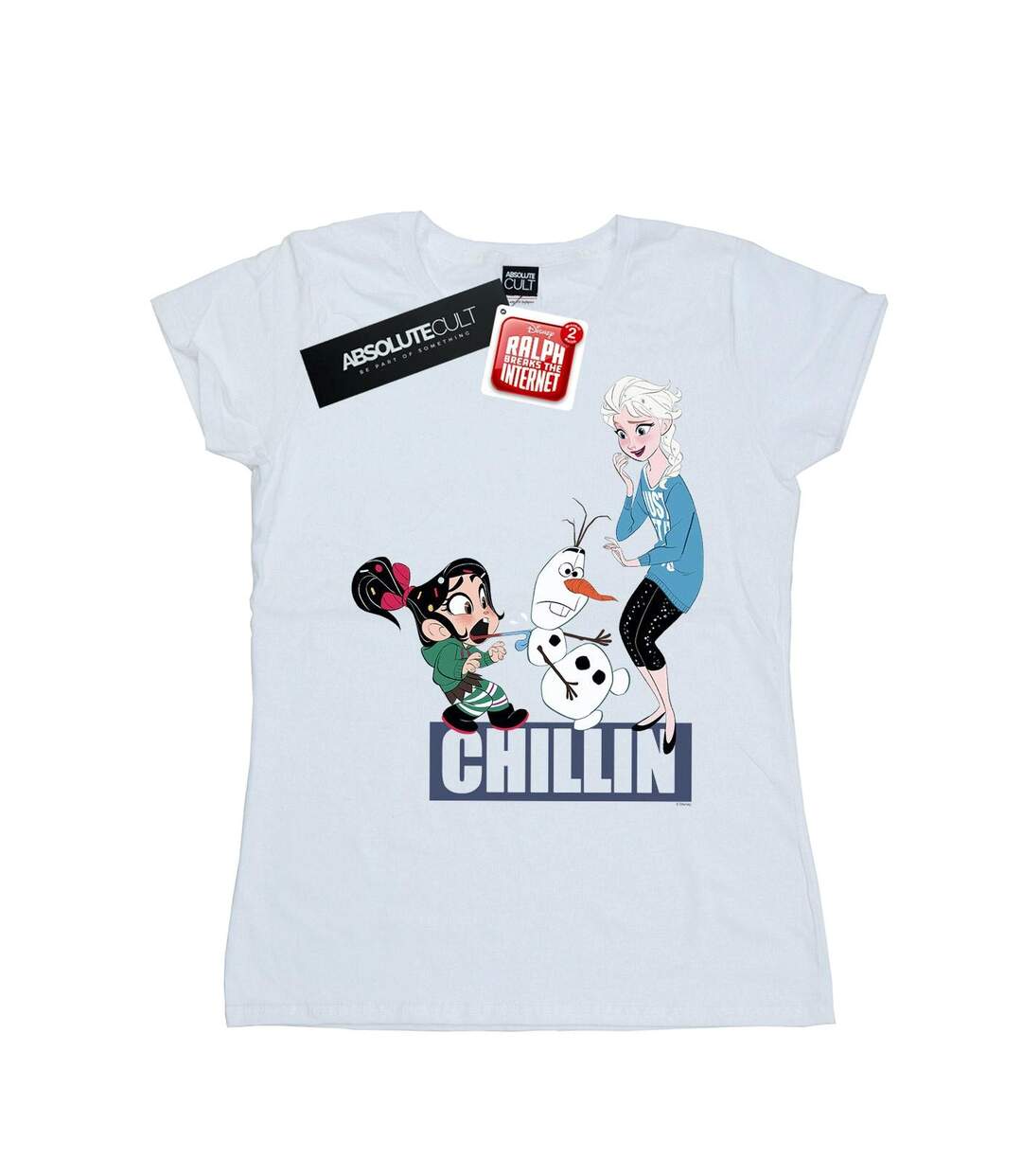 Disney T-shirt en coton Womens/Ladies Wreck It Ralph Elsa And Vanellope (Blanc) - UTBI44976-1