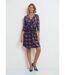 Robe en velours imprimé taille drapée-1