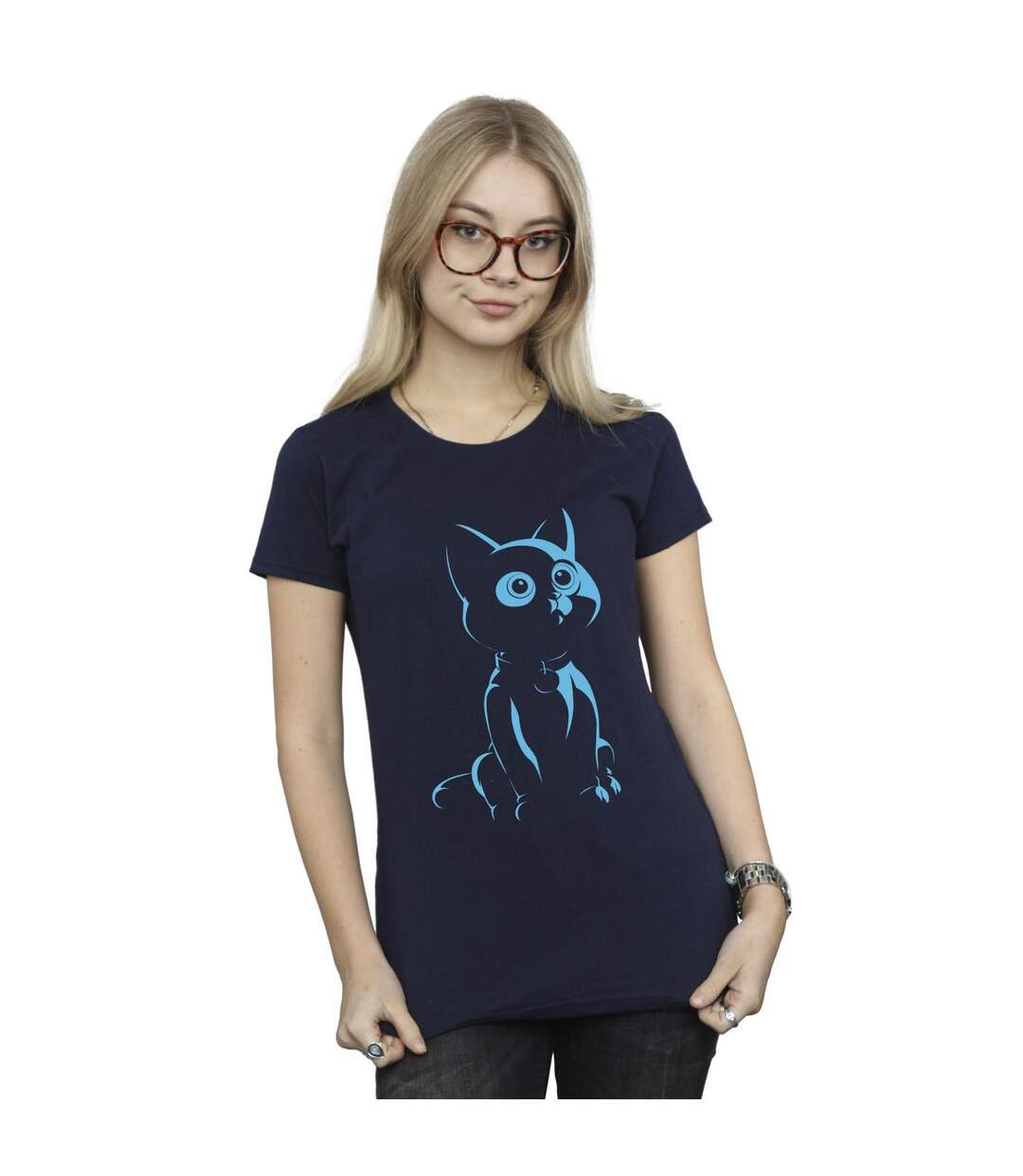 Disney T-shirt en coton Femmes/Ladies Lightyear Sox Cute Stare (Bleu marine) - UTBI29050-2