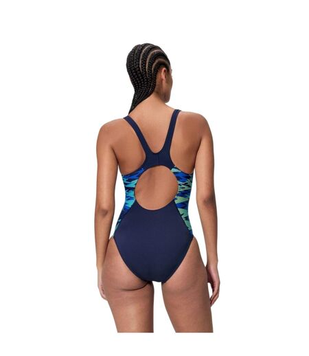 Maillot De Bain 1 Pièce Motif/style Imprimé Hyperbloom Splice Femme Bleu Foncé Bleu Imprimé Speedo