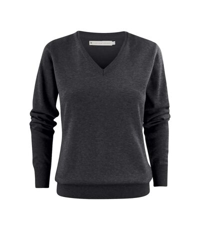 James Harvest Womens/Ladies Ashland V Neck Sweatshirt (Anthracite Melange) - UTUB702