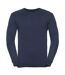 Russell Collection Mens V-Neck Knitted Pullover Sweatshirt (French Navy)