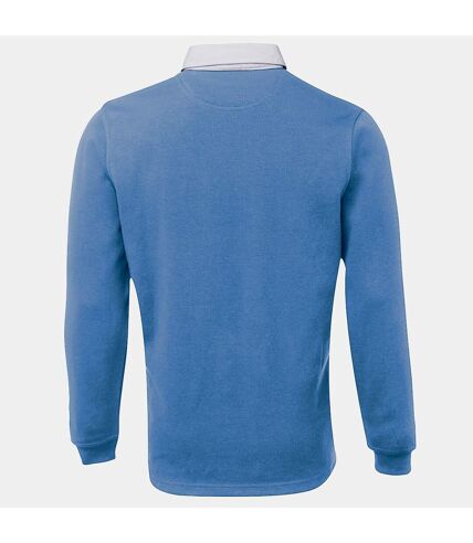 Front Row - Polo de rugby à manches longues 100% coton - Homme (Bleu surf/Blanc) - UTRW478